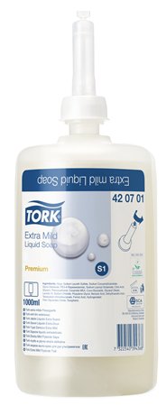 Tekuté mydlo, 1 l, S1 systém, TORK, na citlivú pokožku, biela