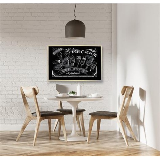 Tabuľa popisovateľná kriedou, čierny povrch, nemagnetická, 60x90 cm, drevený rám, VICTORIA VISUAL