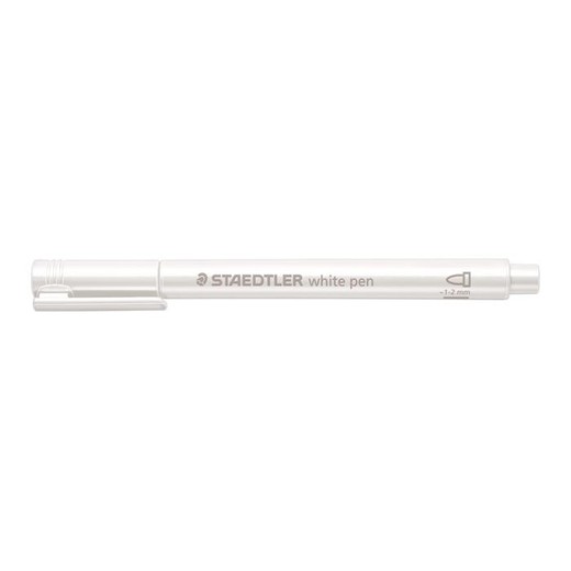 Dekoračný popisovač, 1-2 mm, kužeľový hrot, STAEDTLER "8323", biely