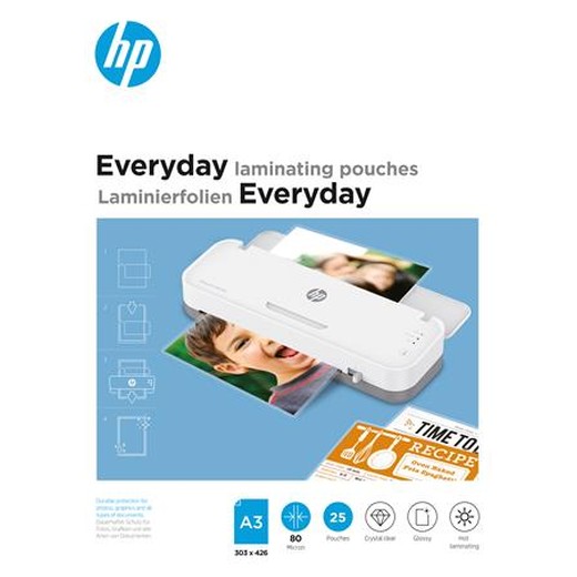Laminovacia fólia, 80 mikrónov, A3, lesklá, 25 ks, HP "Everyday"