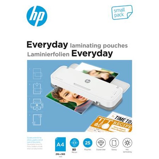 Laminovacia fólia, 80 mikrónov, A4, lesklá, 25 ks, HP "Everyday"