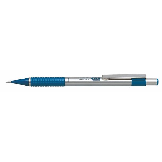 Mikroceruzka, 0,5 mm, nerezová oceľ, modré telo, ZEBRA "M-301"