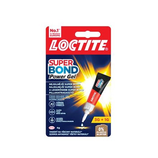 Sekundové lepidlo, gél, 4 g, HENKEL "Loctite Super Bond Power Gél"