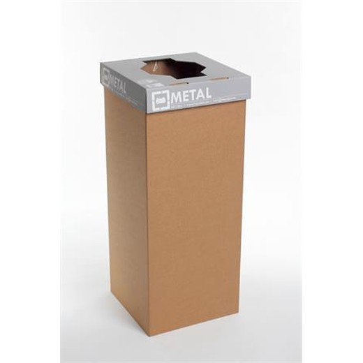 Odpadkový kôš na triedený odpad, recyklovaný, anglický popis, 50 l, RECOBIN "Office", sivá
