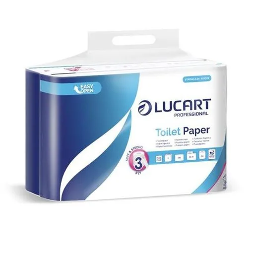 Toaletný papier, 3-vrstvový, malý kotúč, 24 kotúčov, LUCART "Cash and Carry Strong 3.24", biela