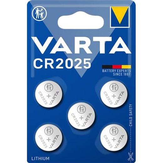 Gombíková batéria, CR2025, 5 ks, VARTA