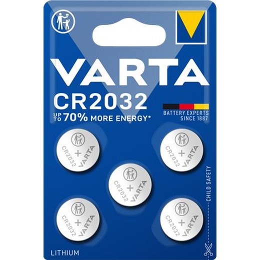 Gombíková batéria, CR2032, 5 ks, VARTA