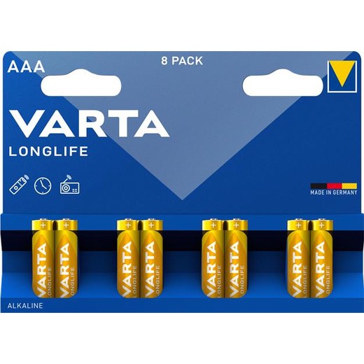 Batéria, AAA mikro, 8 ks, VARTA "Longlife"