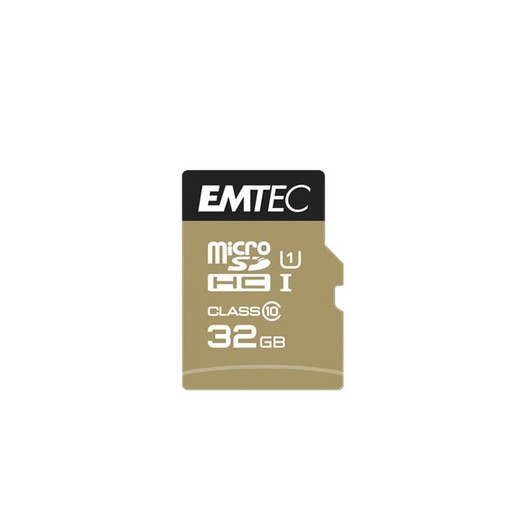 Pamäťová karta, microSDHC, 32GB, UHS-I/U1, 85/20 MB/s, adaptér, EMTEC "Elite Gold"