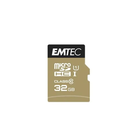 Pamäťová karta, microSDHC, 32GB, UHS-I/U1, 85/20 MB/s, adaptér, EMTEC "Elite Gold"