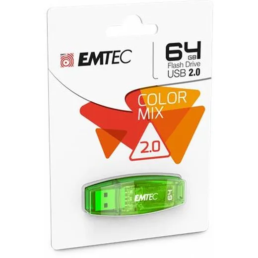 USB kľúč, 64GB, USB 2.0, EMTEC "C410 Color", zelená