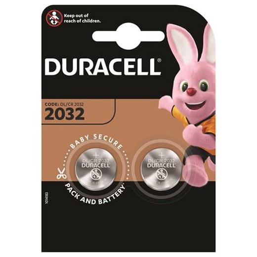 Gombíková batéria, CR2032, 2 ks, DURACELL