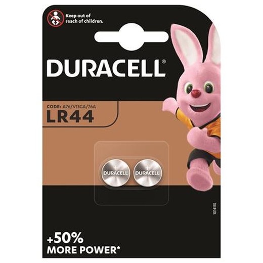 Gombíková batéria, LR44, 2 ks, DURACELL