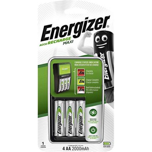 Nabíjačka batérií, AA tužková/AAA mikro, 4x2000 mAh AA, ENERGIZER "Maxi"