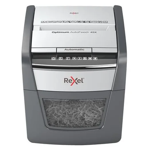 Skartovací stroj, konfety, 45 listov, REXEL "Optimum AutoFeed 45X"