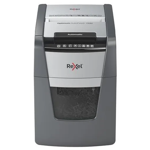 Skartovací stroj, mikrokonfety, 100 listov, REXEL "Optimum AutoFeed+ 100M"