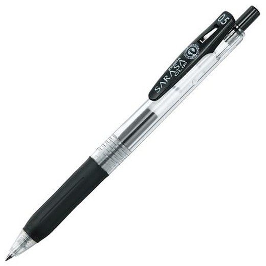 Gélové pero, 0,33 mm, stláčací mechanizmus, ZEBRA "Sarasa Clip", čierne