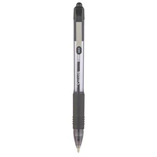 Guľôčkové pero, 0,27 mm, stláčací mechanizmus, ZEBRA "Z-Grip Smooth", čierne