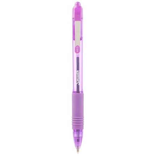 Guľôčkové pero, 0,27 mm, stláčací mechanizmus, ZEBRA "Z-Grip Smooth", fialové