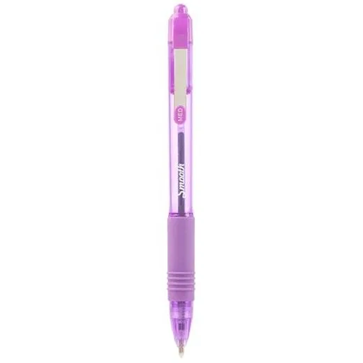 Guľôčkové pero, 0,27 mm, stláčací mechanizmus, ZEBRA "Z-Grip Smooth", fialové