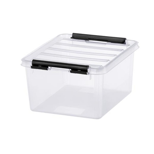 Úložný box, plastový, 2 l, čierne úchytky, SMARTSTORE "Classic 2", priehľadný