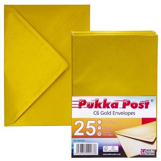 Obálka, C6, silikónová, PUKKA PAD "Gold", zlatá