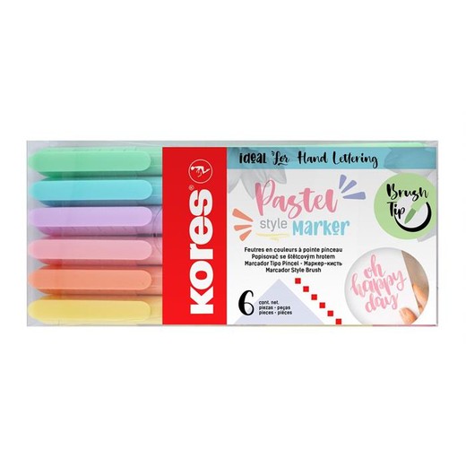 Fixky, sada, KORES "Pastel Style", 6 pastelových farieb