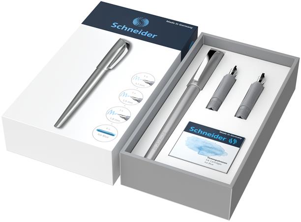 Plniace pero, darčeková sada, 1,1 mm, darček: 1,5 a 1,8 mm hrot SCHNEIDER "Callissima", antracitovo sivé