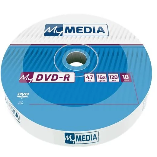 DVD-R disk, 4,7 GB, 16x, 10 ks, zmršťovacie balenie, MYMEDIA