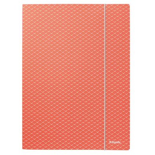 Doska s gumičkou, kartónová, A4, ESSELTE "Colour`Breeze", koralová