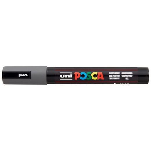Dekoračný popisovač, 1,8-2,5 mm, UNI "Posca PC-5M", tmavosivý (82)