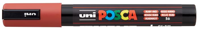Dekoračný popisovač, 1,8-2,5 mm, UNI "Posca PC-5M", rubínový (56)