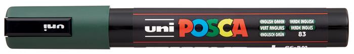 Dekoračný popisovač, 1,8-2,5 mm, UNI "Posca PC-5M", anglický zelený (83)