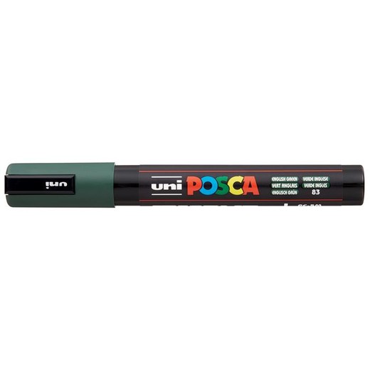 Dekoračný popisovač, 1,8-2,5 mm, UNI "Posca PC-5M", anglický zelený (83)