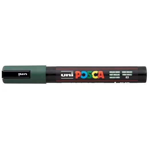 Dekoračný popisovač, 1,8-2,5 mm, UNI "Posca PC-5M", anglický zelený (83)