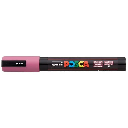 Dekoračný popisovač, 1,8-2,5 mm, UNI "Posca PC-5M", malinovo červený (57)