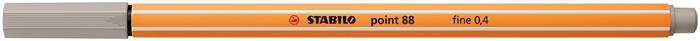 Liner, 0,4 mm, STABILO "Point 88", teplý sivý