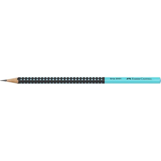 Grafitová ceruzka, HB, trojhranný tvar, FABER-CASTELL "Grip 2001", čierna, tyrkysová