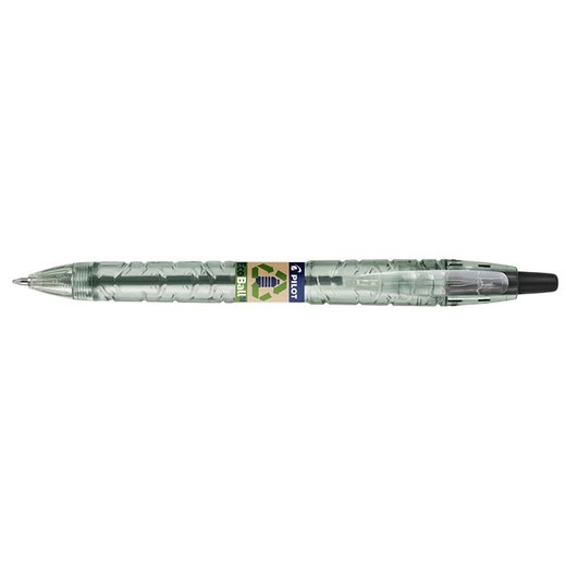 Guľôčkové pero, 0,27 mm, stláčací mechanizmus, PILOT "B2P EcoBall", čierne