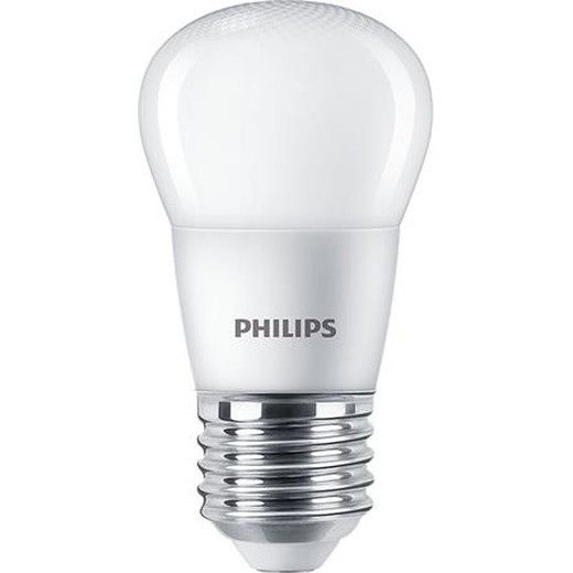 LED žiarovka, E27, malá guľa, P45, 5W, 470lm, 2700K, PHILIPS "CorePro"