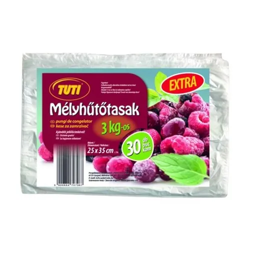 Vrecká do mrazničky, 3 kg, 30 ks, TUTI "Extra"