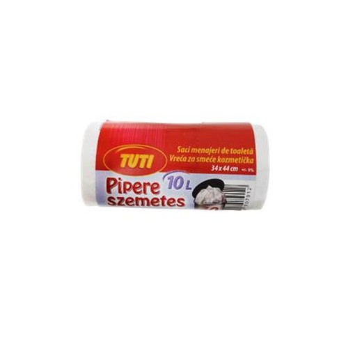 Vrecia na odpadky, 10 l, 40 ks, 34x44 cm, 9 µ, TUTI, biela