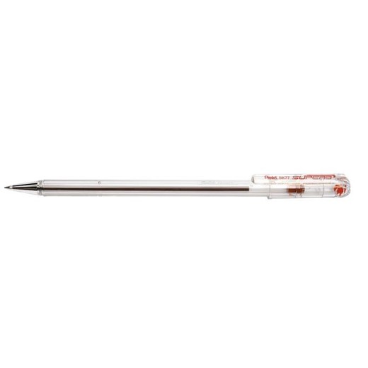 Guľôčkové pero, 0,35 mm, s vrchnákom, PENTEL "Superb BK77", červená