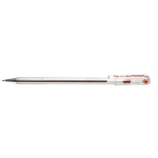 Guľôčkové pero, 0,35 mm, s vrchnákom, PENTEL "Superb BK77", červená