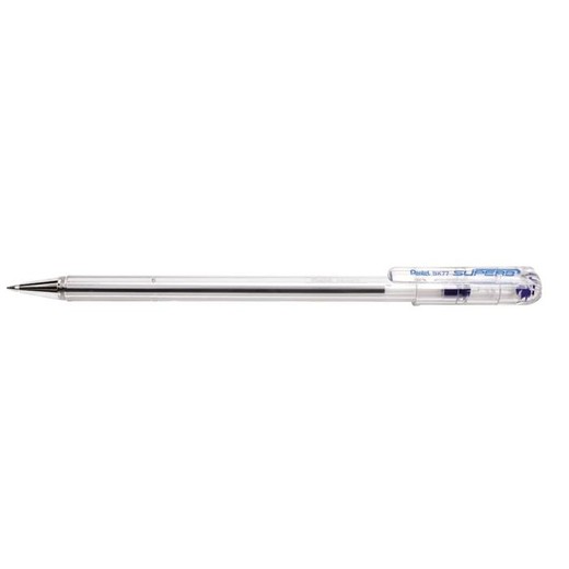 Guľôčkové pero, 0,35 mm, s vrchnákom, PENTEL "Superb BK77", modrá