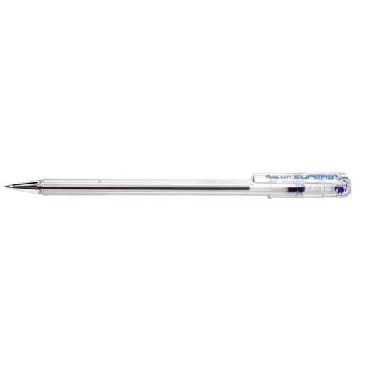 Guľôčkové pero, 0,35 mm, s vrchnákom, PENTEL "Superb BK77", modrá