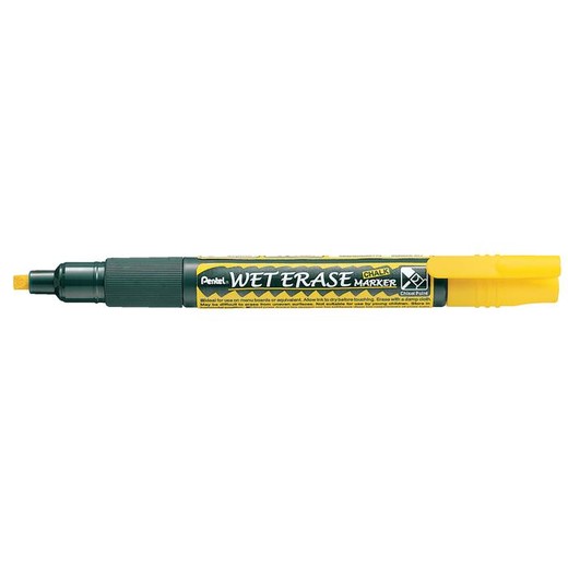Kriedový popisovač, 2-4 mm, dlátový hrot, PENTEL "SMW26", žltá