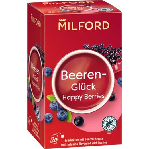Ovocný čaj, 20x2,5 g, MILFORD "Happy berries", bobuľové ovocie