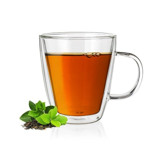 Hrnček na cappuccino alebo čaj, dvojstenné sklo, 285ml, "Thermo"
