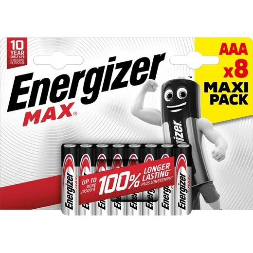 Batéria, AAA mikrotužková, 8 ks, ENERGIZER "Max"
